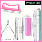 12Pcs/lot Nail Art 100/180 Grit Professional Files Buffer Sponge Block Brush Nail Scissors Kit With Cuticle Nipper Pushers