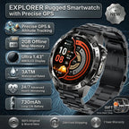 Smart Watch for Men GPS Offline Maps 2G ROM 10ATM Waterproof Heart Rate Diving Skiing Hiking Rugged Durable Smartwatch Men Women