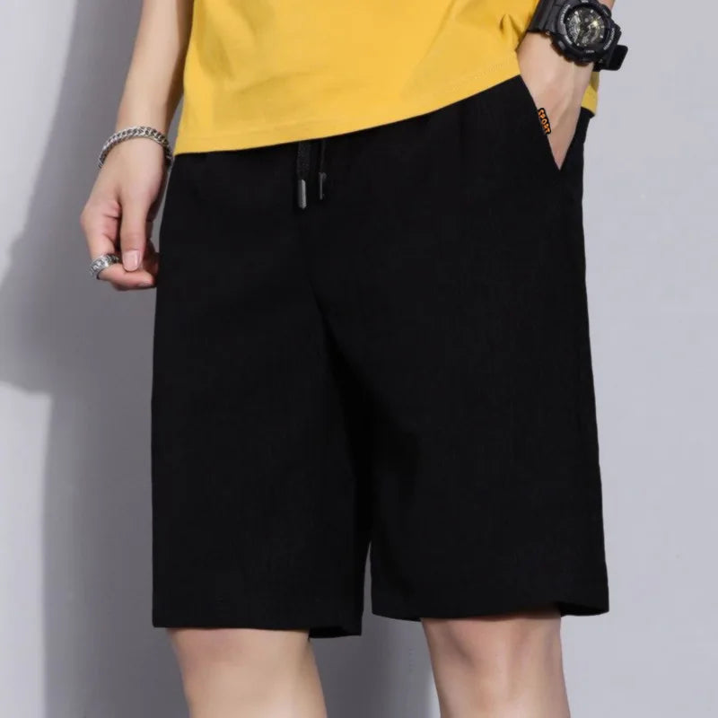 Summer Men'S Large Size Casual Shorts Beach Pants Running Sport Straight Short Pants Male Thin Sweatpant Leisure Loose Shorts