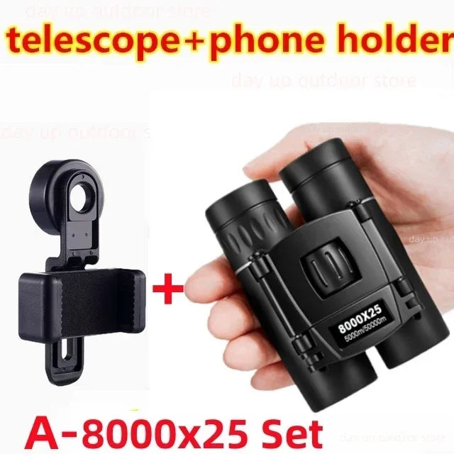 Powerful Long Range Binoculars Monocular Telescope Folding Portable BAK4 FMC Optics Jumelles for Outdoor Camping Hunting Concert
