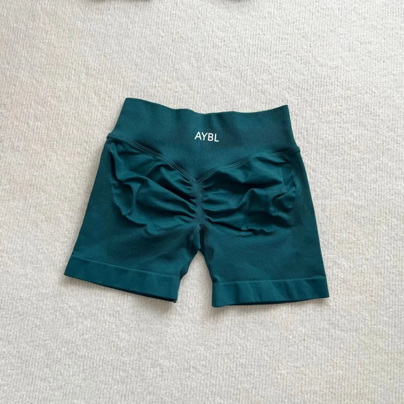 AYBL Fashion Shorts Low Waist Seamless Yoga Shorts Scrunch Bum Gym Shorts Women Workout Biker Stretch Fitness Shorts