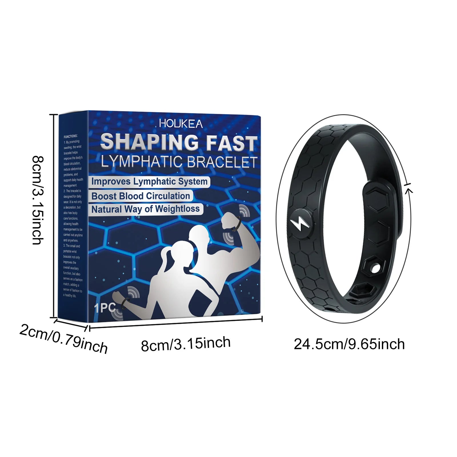 Unisex Weight Loss Bracelet Burning Fat Body Shaping Anti Fatigue Energy Therapy Improve Metabolism Lymphatic Detox Bracelet