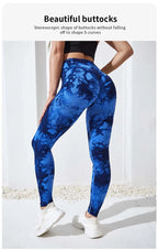 Women's Tie Dye Nine Tenths Leggings High Waist Yoga Pants Soft Stretchy Workout Running Pants Breathable Comfortable
