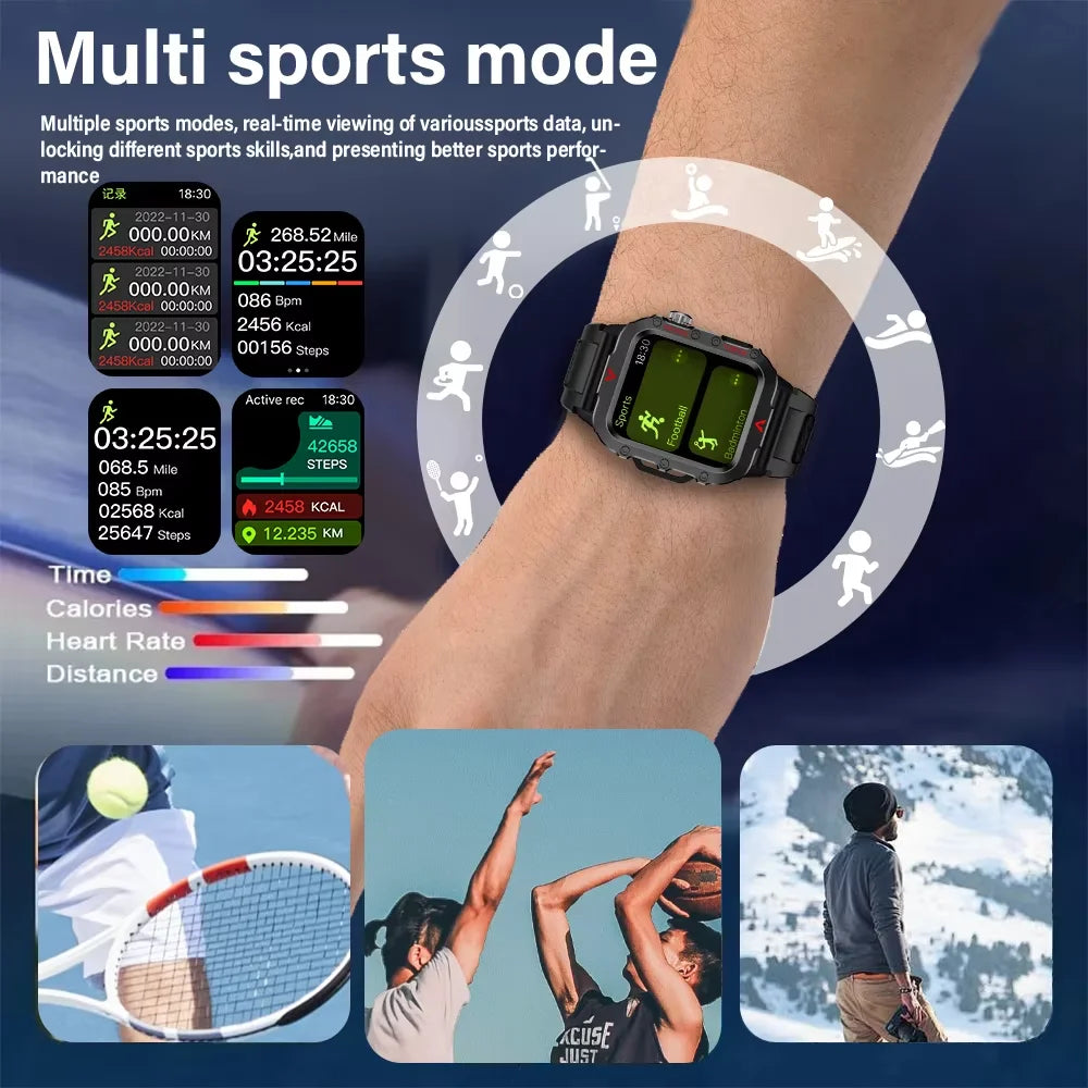 LAXASFIT New Men's Smart Watch LED Flashlight Outdoor Sports Smart Watch Wristwatch Health Monitoring Smart Watch Secondary image