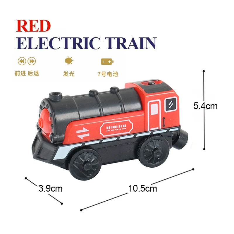 Electric Train Locomotive Magnetic Car Diecast Slot Fit All Brand Wooden Train Track Railway For Kids children's Toy W02