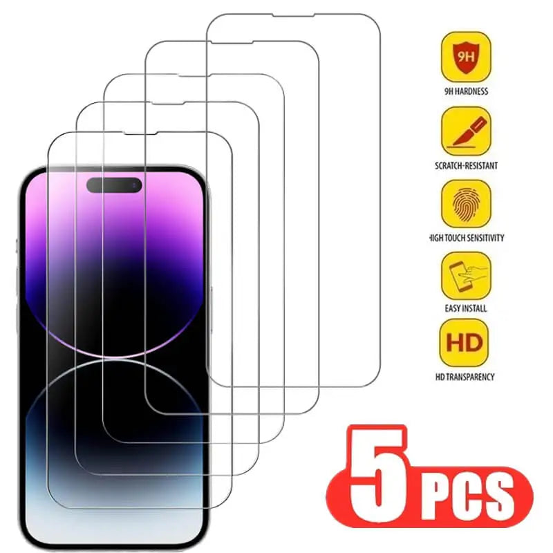 Tempered Glass for iPhone 14 Pro 15 16 17 13 12 11 pro max screen protector for iphone 15 pro mica for iphone 13 14 pro glass Main image
