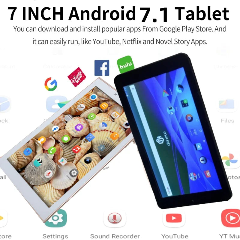 New Arrival 7 INCH LF705 WIFI Tablet PC 2GB RAM 16GB ROM Sun8iw15 Quad-Core Android 7.0 Dual Camera Quad-Core 1024 x 600 pixels