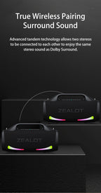 ZEALOT S79 Bluetooth Speaker 100W Portable Subwoofer HiFi Dual Pair Fast Charge 24000mAh Battery