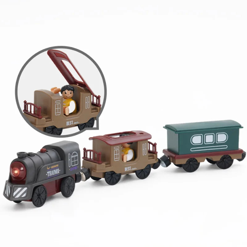 New Electric Train Set Compatible with Thomas Wooden Train Track Train Toys For Kids Christmas Birthday Gift