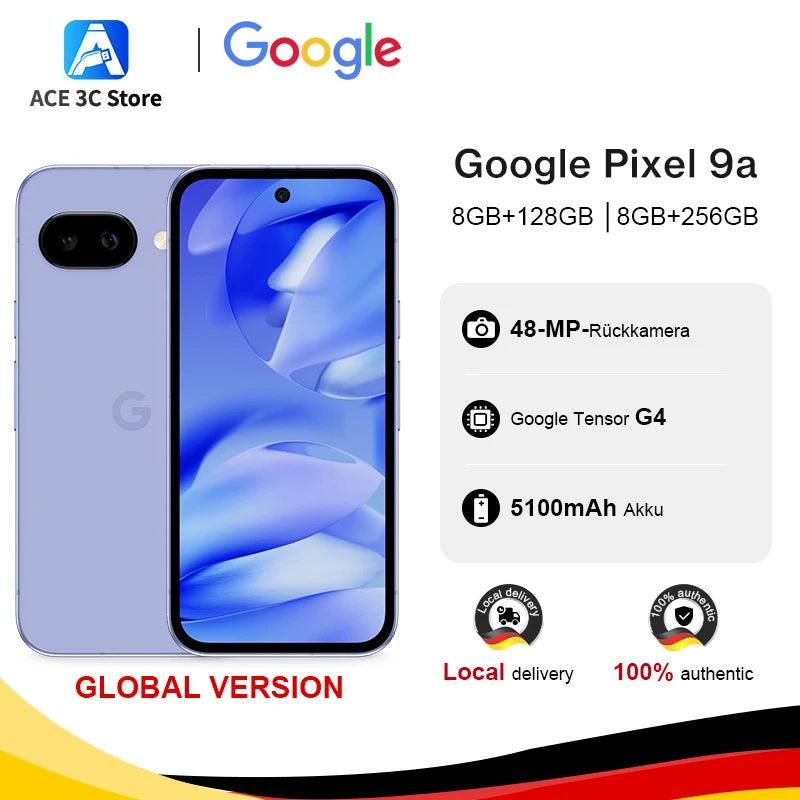Global Version Google Pixel 9a 5G Smartphone Google Tensor G4 6.3inches 120Hz Actua display 5100mAh Battery 48MP Rear Camera NFC Main image