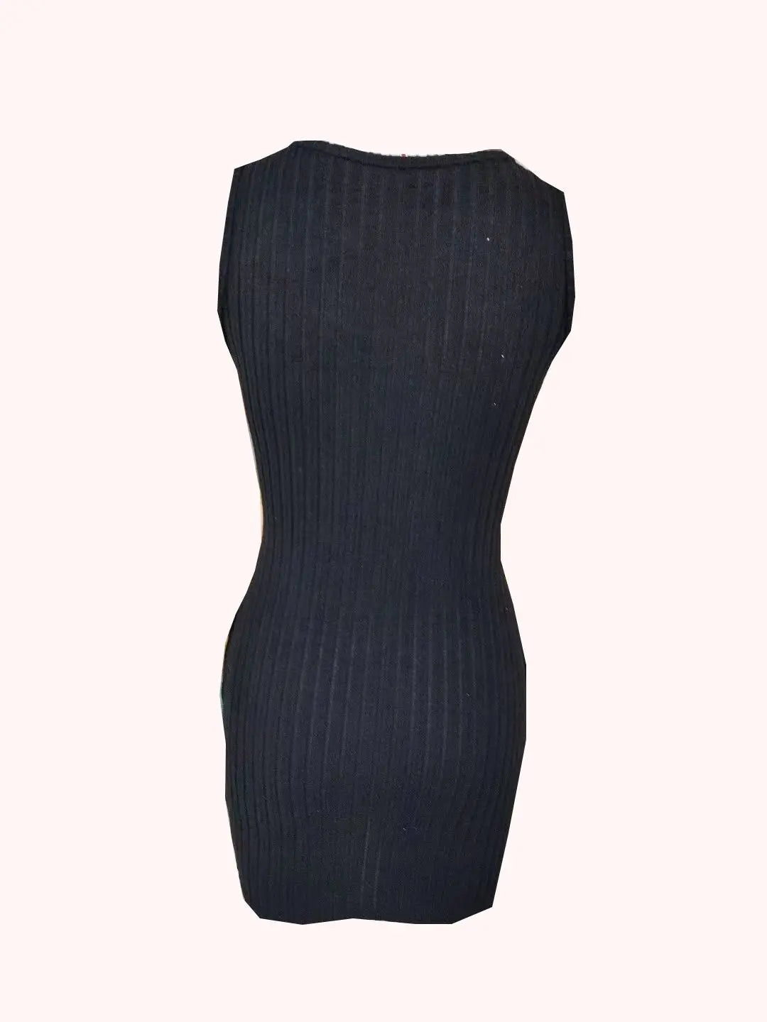 Button Front With Pocket Tank Dress  Elegant Sleeveless Bodycon Dress For Spring  Summer  Women's Clothing Secondary image