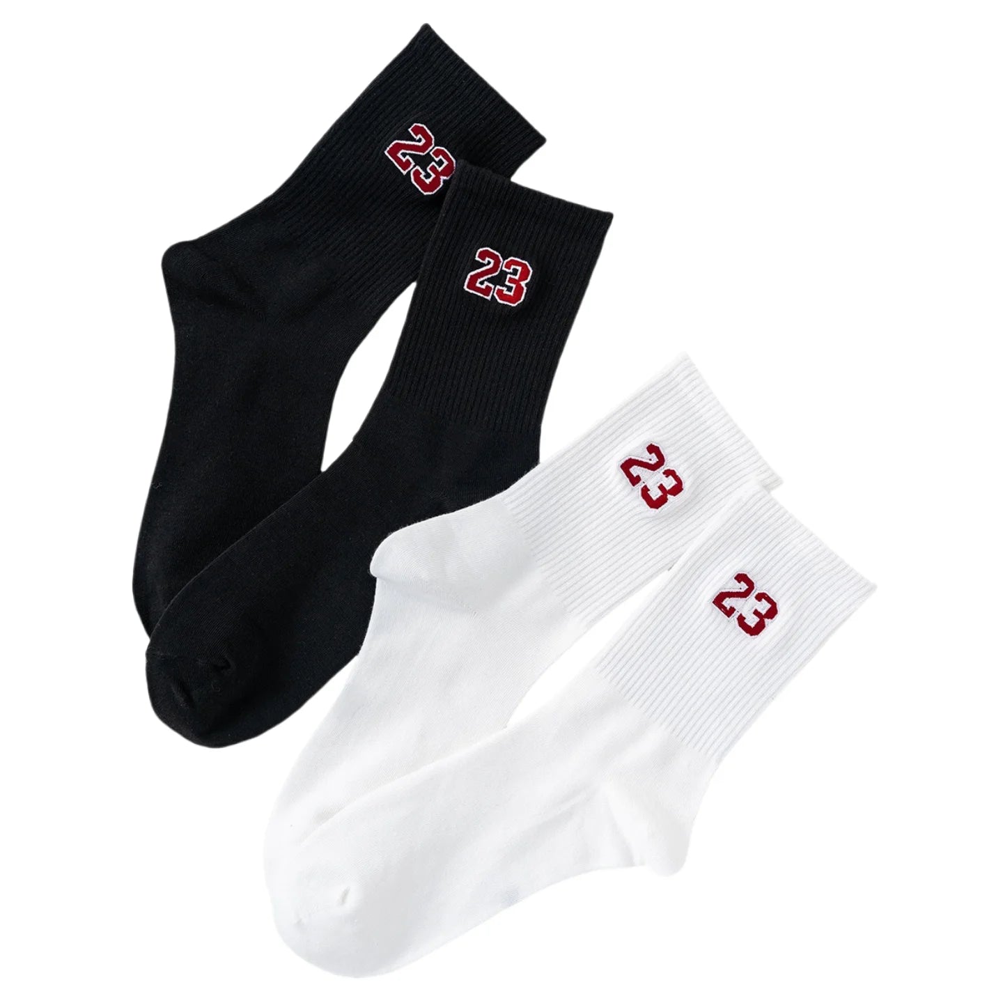 Men's Crew Socks, Classic, Number 23 Design, Comfortable, Breathable, Moisture-Wicking