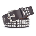 Fashion New Square Bead Rivet Belt Metal Pyramid Belt Men and Women Punk Hardware Jeans Belt Y2K Belt Designer Belt Women's Belt