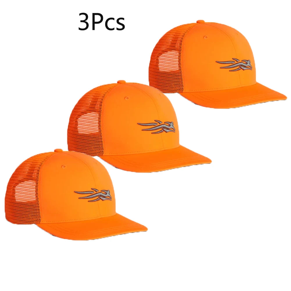 Mens Hunting Hat Camouflage Structured Mesh Baseball Cap Adjustable Classic Mens Fishing Outdoor Sports Hat Breathable