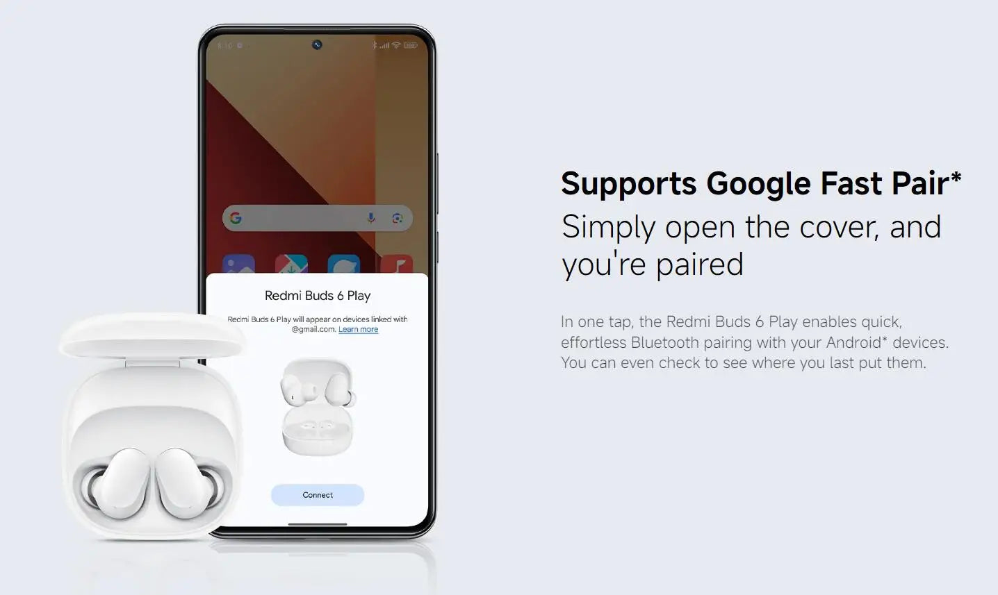 Xiaomi Redmi Buds 6 Play Wireless Bluetooth Earphone, AI Noise Reduction, Touch control Wireless Earphone, Long Endurance BT5.4