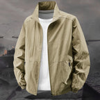 Men's Stand Collar Jacket Spring Breathable Lightweight Anti-Wrinkle Windbreaker Outdoor Sport Casual Quick-Drying Work Jackets