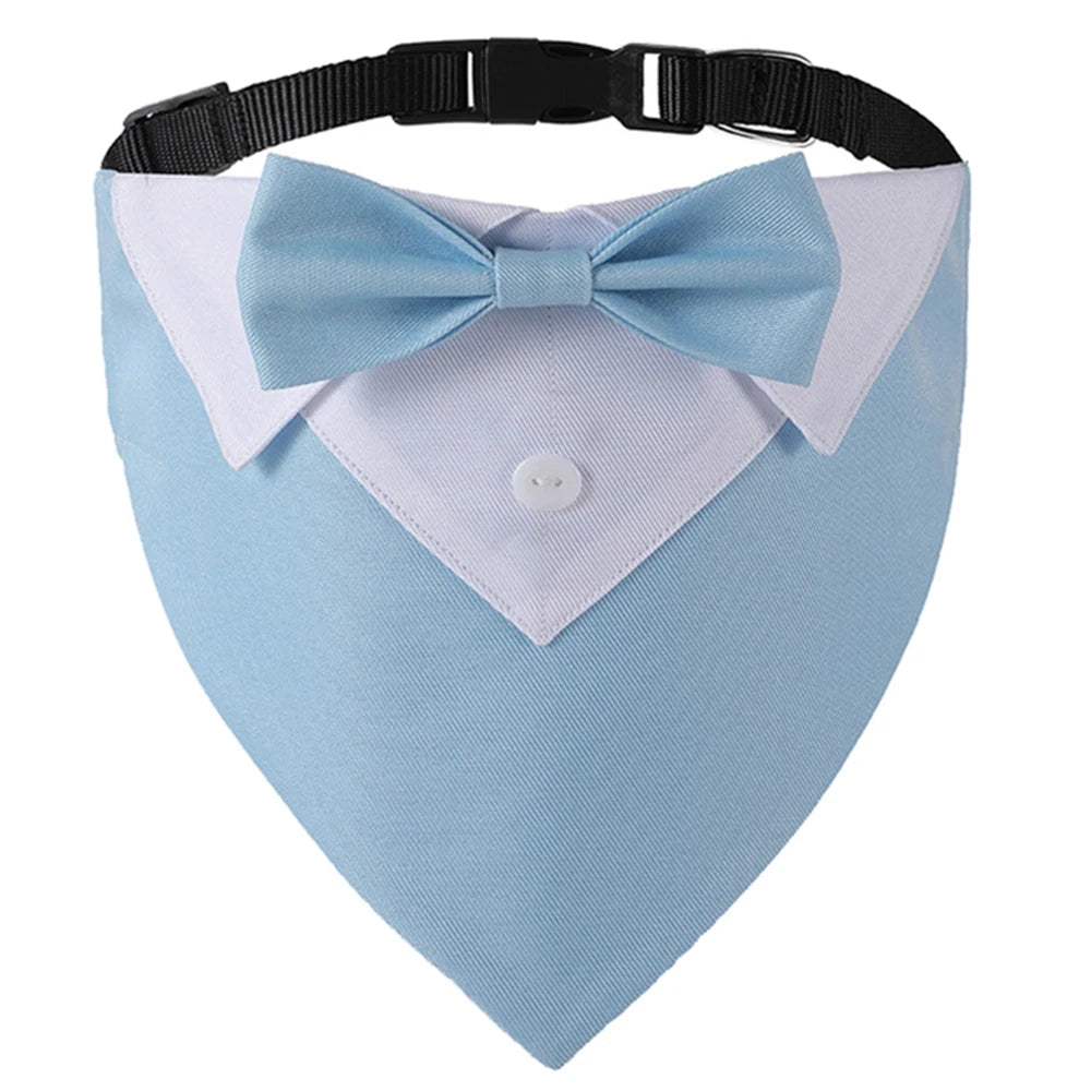 Sucado Bow Tie Dog Collar Tuxedo Bandana Adjustable Formal Puppy Triangle Neck Wear for Wedding Birthday Dress-up Cosplay Party