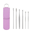 6pcs Stainless Steel Ear pick cleaning kit Clean your ear wax cleaner removal tool cleaner ear sticks Clean Tool Kit Care EBHL04