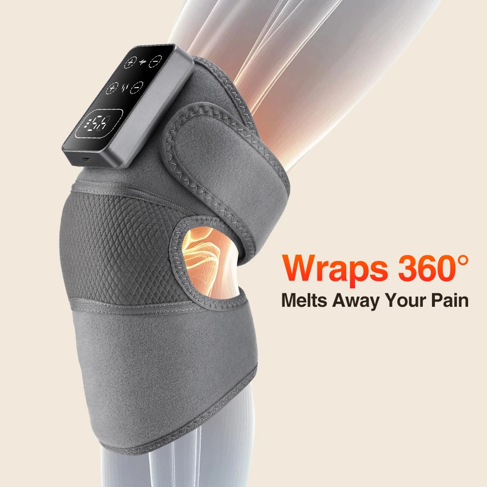 3 Vibrations 5 Levels Hot Compress Shoulder Elbow Massage Knee Support Brace, Electric Heating Knee Protection Belt