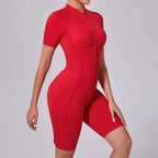 Women's Tracksuit Gym Workout Sports Clothes Outfit Zipper Jumpsuit Yoga Fitness Overalls Set Open Back Bodysuits Suit for Women