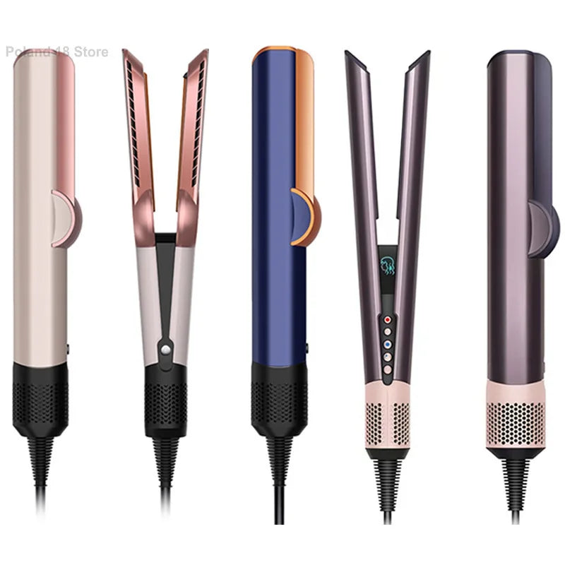 Professional 2 In 1 Hot Air Flat Iron Hair Straightener Dryer With Negative Ions Smooth Frizz-Free Hair Styling Tool