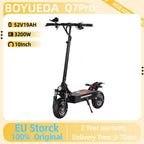 BOYUEDA Q7PRO Electric Scooter 3200W Dual Motor 52V19AH Foldable 10 Inch Tire 70KM/H Max Speed 70KM Mileage with Seat