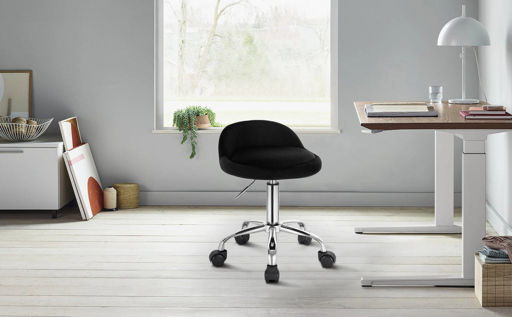 WOLTU Swivel Office Stool with Wheels Height Adjustable Computer Chair With Low Backrest Work  Roller Rocker Dressing Stool