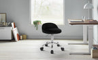 WOLTU Swivel Office Stool with Wheels Height Adjustable Computer Chair With Low Backrest Work  Roller Rocker Dressing Stool