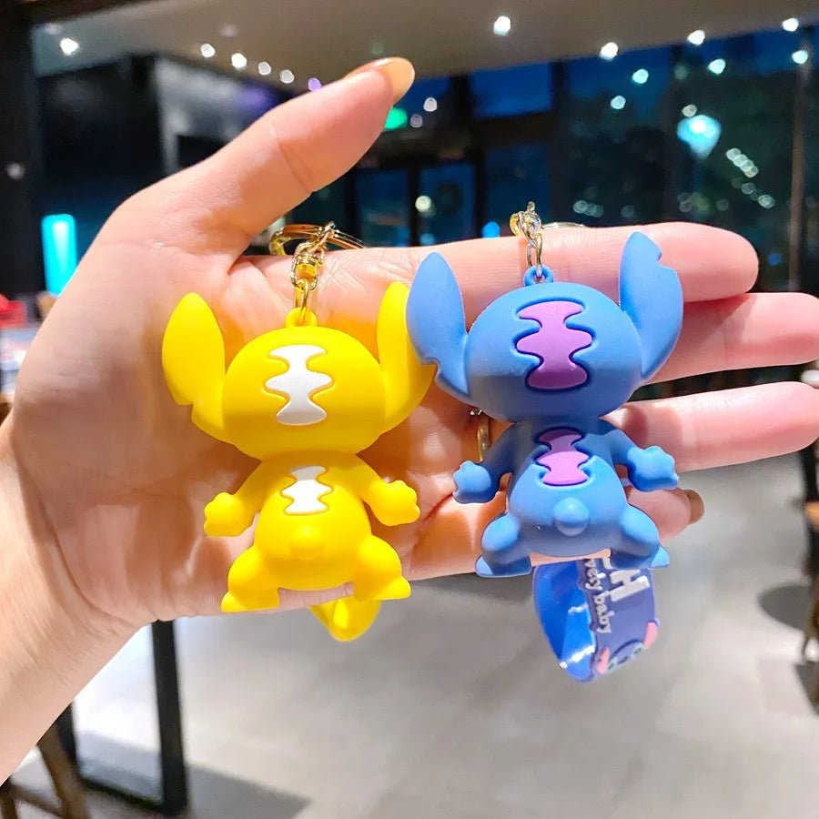 Brand New Red Stitch Keychain Bandai Stitch Figure Doll Keyring Bag Pendent Car Ornaments Key Accessories Kids Toy Xmas Gifts