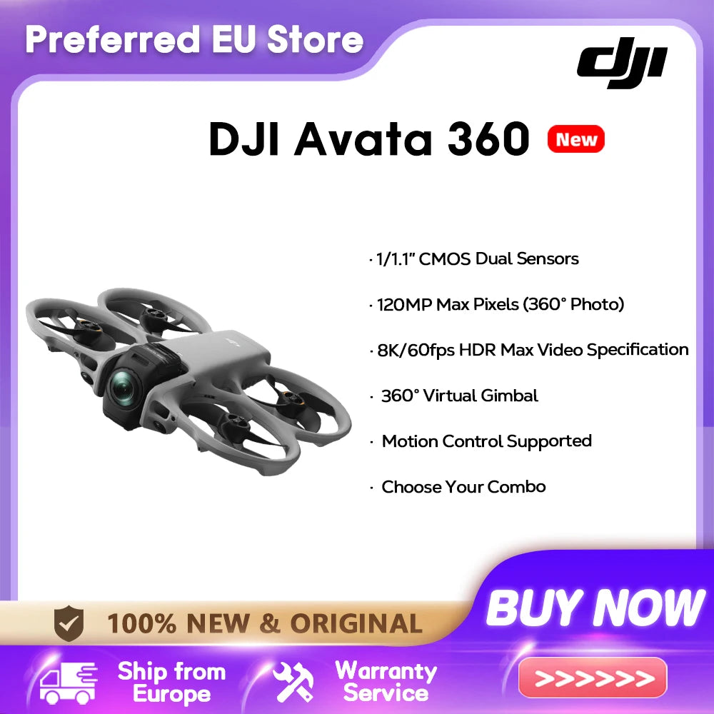 DJI Avata 360 Drone 1-Inch Sensor 8K HDR Panoramic Drone 4K Single Lens Mode 20km Range 4G Enhanced Transmission FPV Quadcopter Avata 360 Main image