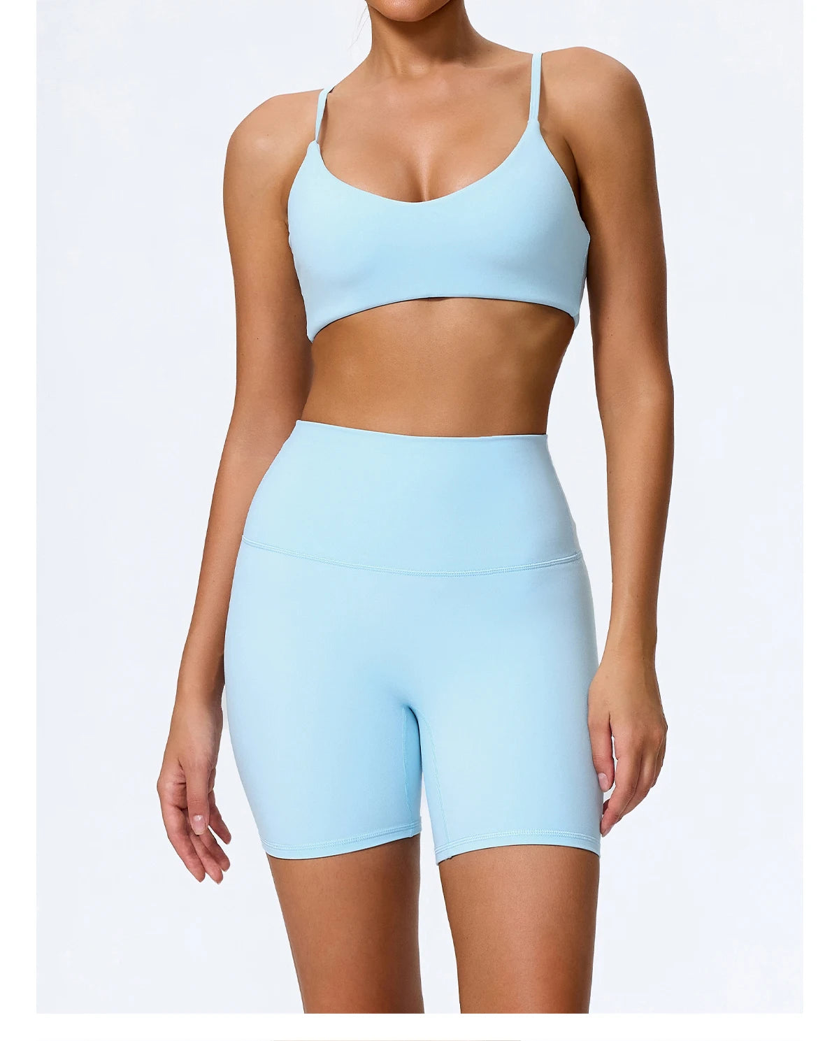Hearuisavy Summer Super-Soft 2Pcs Women's Running Sports Shorts Set Breathable Fitness Yoga Bra Casual Push Up Workout Crop Top