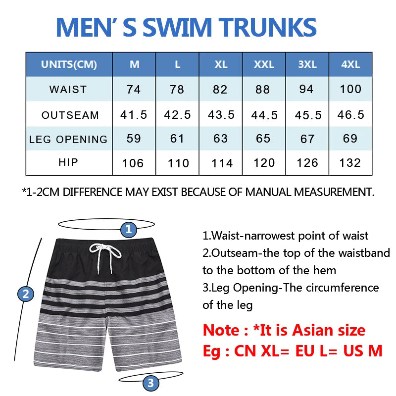 DATIFER Men's Sports Short Beachwear New Style Polyester Printing Fitness Beach Pants Surfing Swimming Trunks Bathing Swimwear