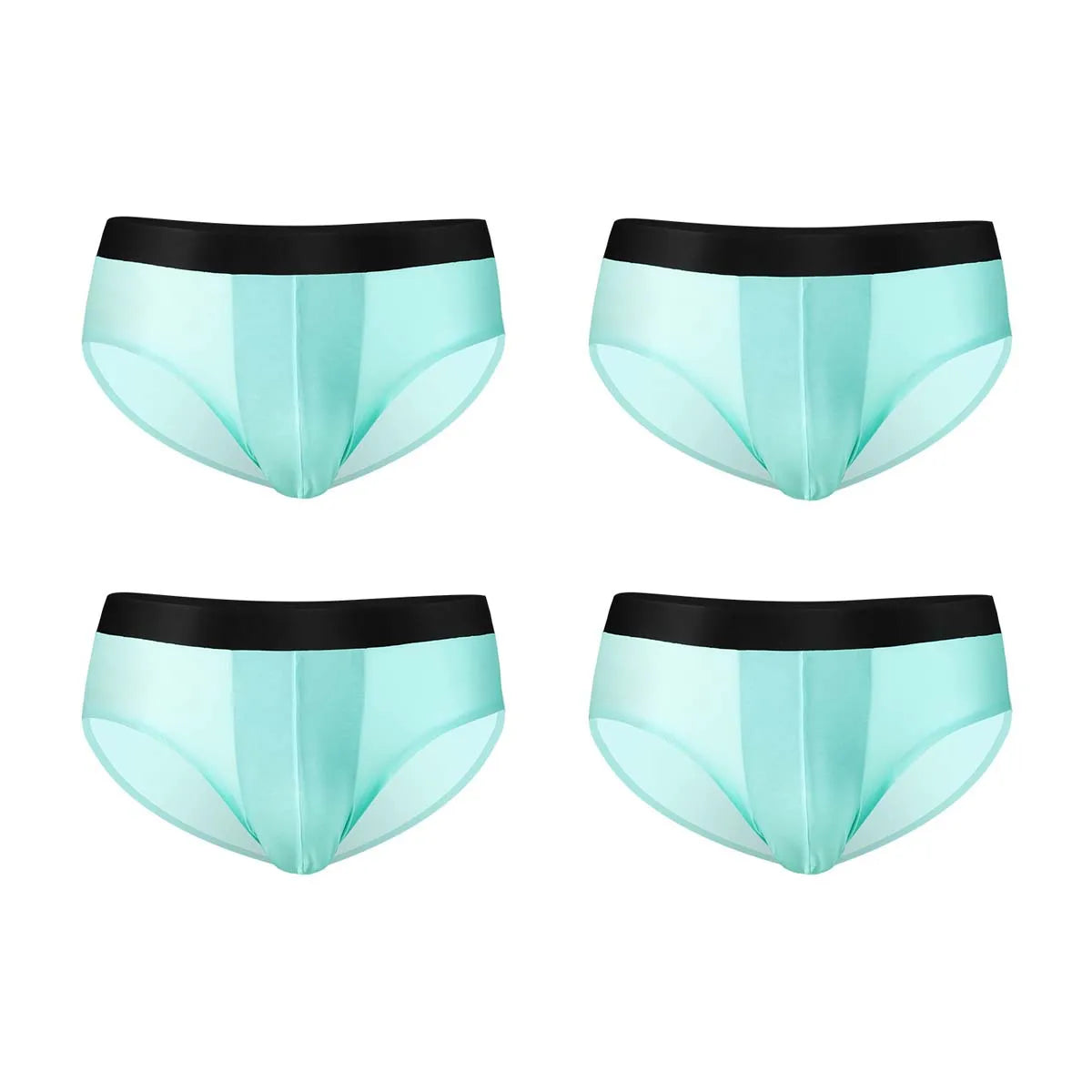 4pcs LORIEN CREST ice silk Men's underwear seamless ultra-thin double-layer crotch breathable men's briefs mid-waist sexy&light