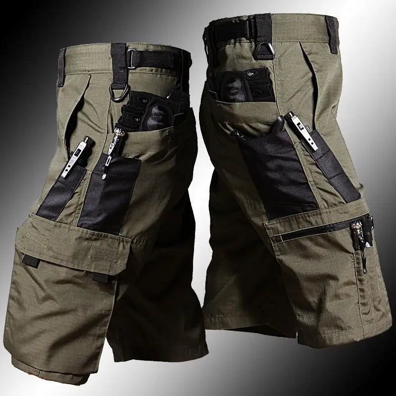 Military Green Outdoor Work Pants  Men's Camouflage Solid Color Training Shorts Summer Multi Mouth Bag Military Style Shorts Main image