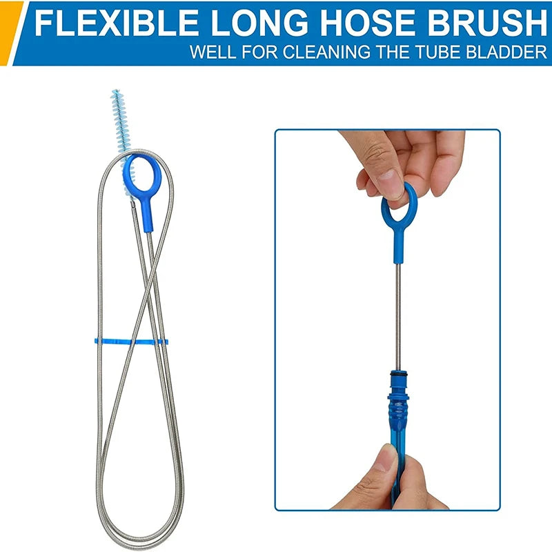 4 in 1 Hydration Water Bladder Cleaning Kit Multifunctional Tube Brush Drying Rack Portable Cleaner Tool for Camp Hike Water Bag