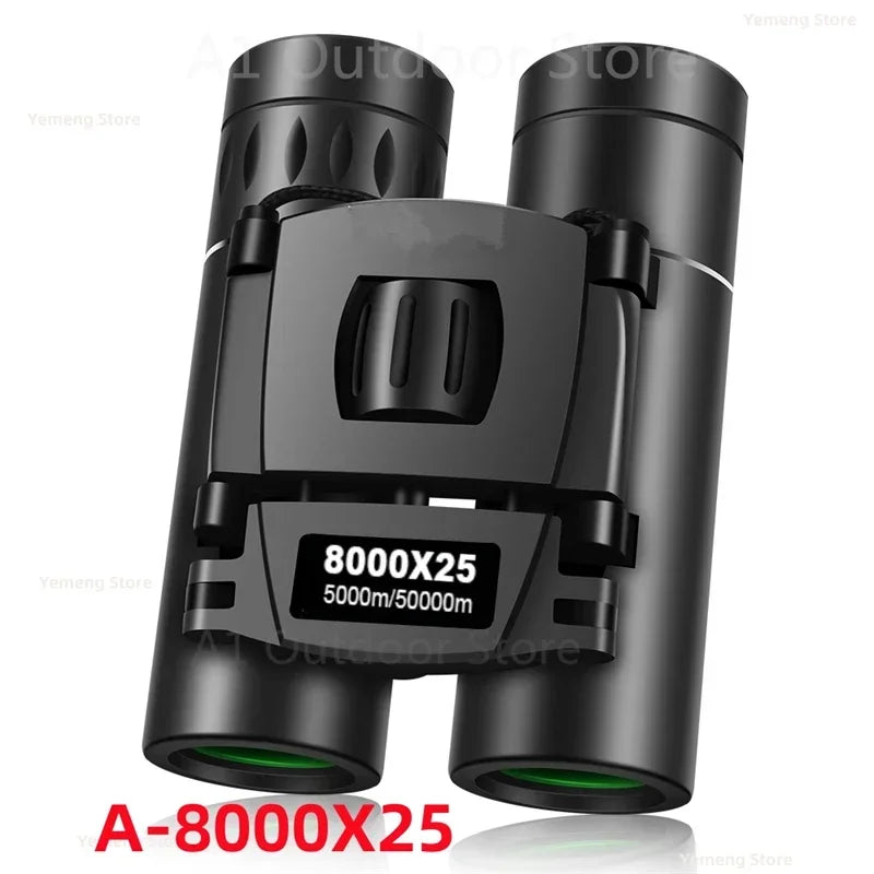 Powerful Long Range Binoculars Monocular Telescope Folding Portable BAK4 FMC Optics Jumelles for Outdoor Camping Hunting Concert