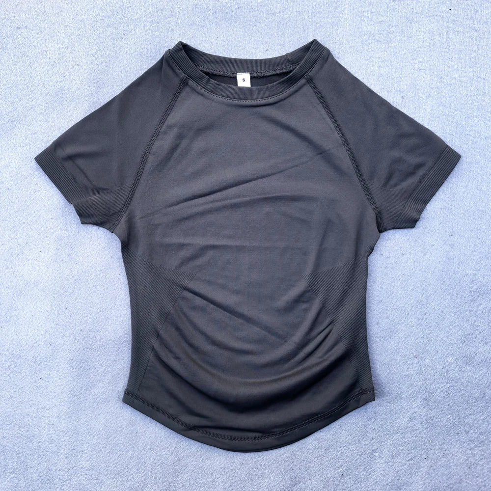 Seamless Yoga Top for Women Short Sleeve Gym Crop Top Light Weight Yoga Shirts Fitness Gym Shirts Stretchy Sports Shirts