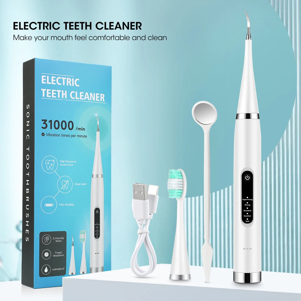 Electric Tooth Whitening Brush Sonic Toothbrush Tartar Eliminator Scraper Cleaner Dental Scaler Calculus Stone Remover Oral Care