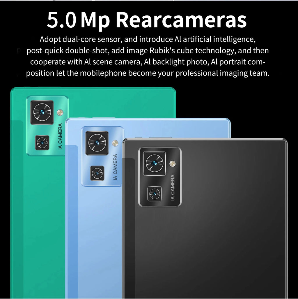 Sauenaneo PC Tablet 4GB RAM  64GB ROM (1TB Expansion) Supports Google Office Dual SIM Cards Dual cameras Android 11