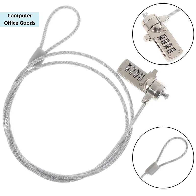 【4 Digit Security Password Computer Lock Anti-theft Chain For Notebook PC Laptop】