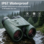 BOSHIWEI 10x42 HD Binoculars with Laser Rangefinder IPX7 Waterproof Ergonomic Design for Long Time Outdoor Viewing and Measuring