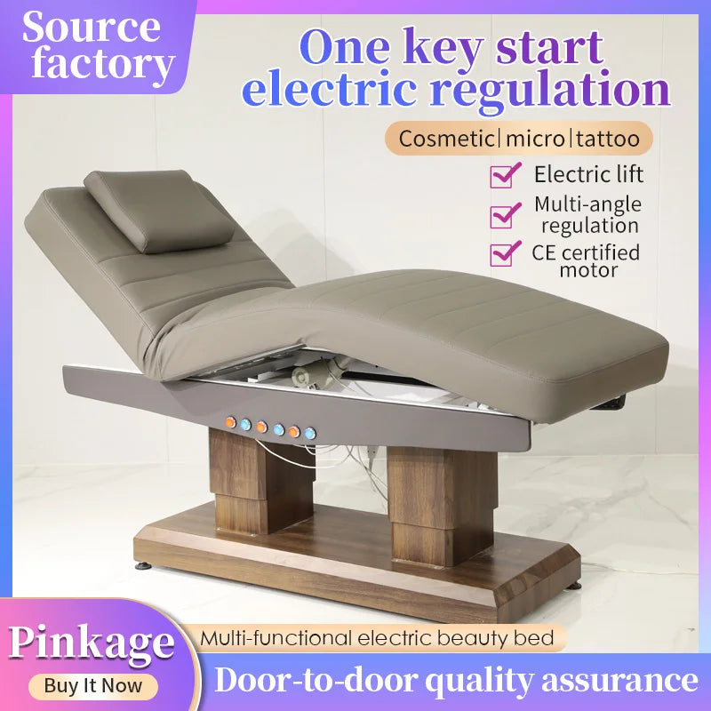 Modern Design Electric Spa Treatment Equipment Beauty Bed with Adjustable Leg Backrest 4 Motor Facial Massage Table