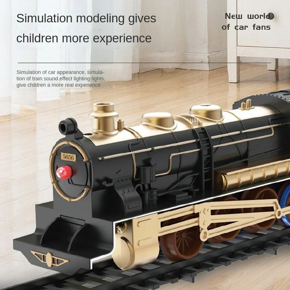 Classical Electric Train Set Toy Car Railway Train Model Educational Game Children Christmas Toys for Boy