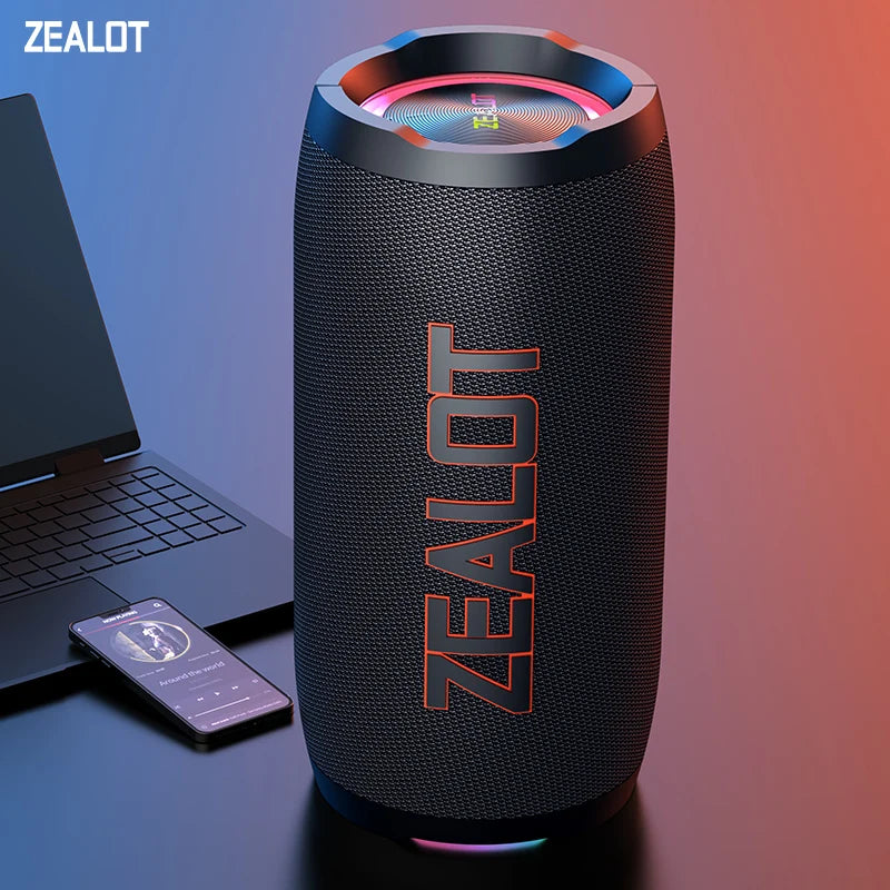 ZEALOT-S76 50W Portable Super Subwoofer Portable Speaker Home Outdoor Waterproof Column Bluetooth Speaker Sound Box