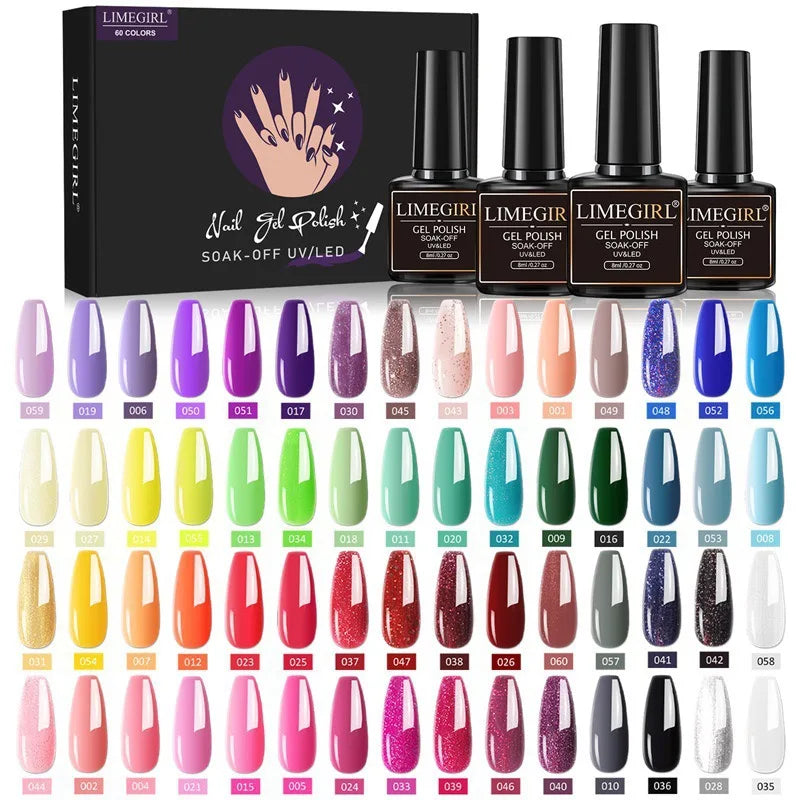 20-Color Nail Art Kit with LED Light Nail File Polishing Machine Glitter Diamond Tools Set for Professional And Home Use
