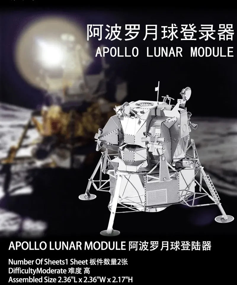 Space Exploration 3D Metal Puzzle Shuttle Hubble Space Telescope Mars Rover Model Toy for Kids Creative Jigsaw Puzzle Gift Toys