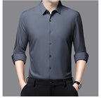 Premium Men's Ultra-Stretch Shirt - High-Quality Silky Business Formal Long-Sleeve Shirt for Social and Casual Wear