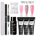 24PCS/Set 20ml Poly Naili Extension Gel  Kit Mini UV Lamp Sealer With Base Top Coat Professional Poly UVNail Gel Kit Starter Kit