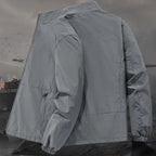 Men's Stand Collar Jacket Spring Breathable Lightweight Anti-Wrinkle Windbreaker Outdoor Sport Casual Quick-Drying Work Jackets