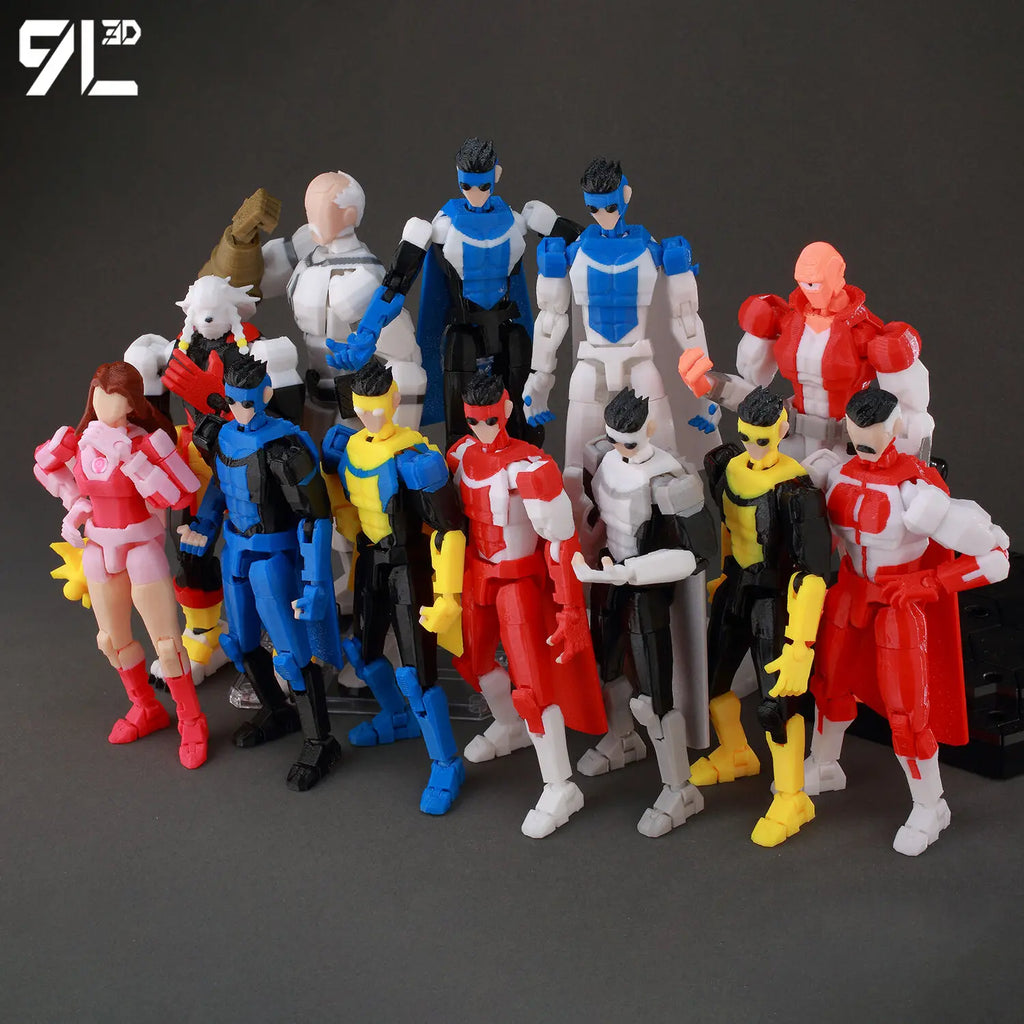 9L3D Printed Deadpool Wolverine Batman Spider-Man Venom Action Figures Dummy13 Lucky13 T13  Anime Model Toys Collectors Gifts